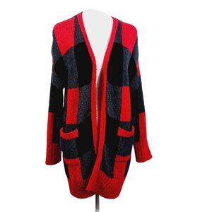 Warm & Cozy Lifestyle, LRG Soft Cozy Checkered Longline Cardigan Sweater Duster